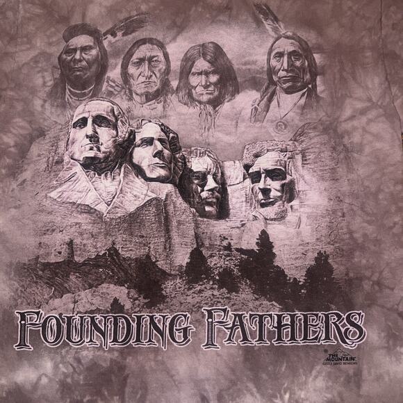 The Mountain T-Shirt The Original Founding Fathers Red Burgundy Tie Dyed M 2013 - Picture 4 of 9